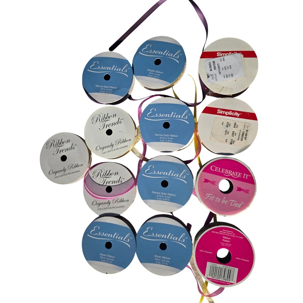 Mixed Ribbon Lot Essentials‎ Ribbon Trends Simplicity Sequin Organdy 14pc A5